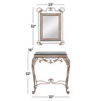 Ensemble de 2 Consoles en Fer Traditionnelles avec Miroir Bronze - Olivia & May : Mobilier d'Entrée Élégant, Fixation Murale