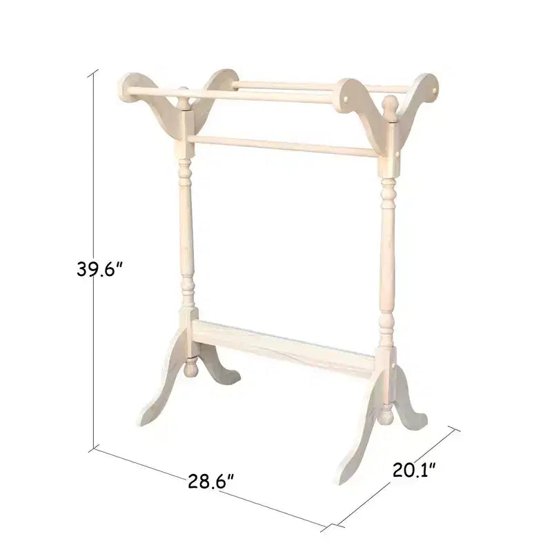 Porte-Couvertures Non Fini - International Concepts : Rangement Couvertures en Bois Massif avec 3 Barres