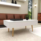 Table basse en bois contemporaine blanche - Olivia & May