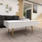 Table basse en bois contemporaine blanche - Olivia & May