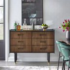angelo:HOME Randy Buffet décoratif moderne Mid-Century Noir/Noyer
