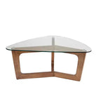 Table basse Walker marron : Ink+Ivy Mid-Century Modern, plateau en verre trempé, pieds en bois, hauteur 43 cm