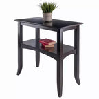 Console de salon Winsome Camden, couleur café : style traditionnel, étagère fixe, cadre en bois composite, pour entrée ou salon