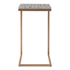 Table d'appoint Priscille 45,7 cm x 35,6 cm en métal doré - Linon: Coquille de Capiz, cadre géométrique, style «Coastal Glam»