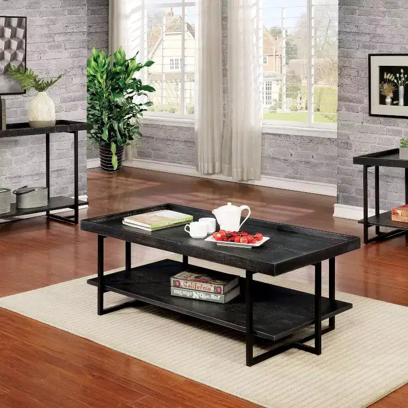 Table basse Franda Tray Top noire - miBasics