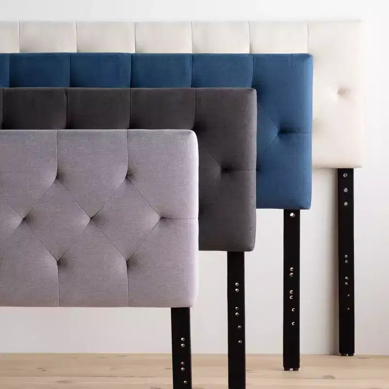 Tête de lit rembourrée réglable Emmie avec capitonnage en losanges - Brookside Home