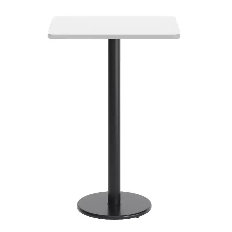 Plateau de table rectangulaire stratifié Flash Furniture 24'' x 30'' avec pied de table rond de 18'' de hauteur bar