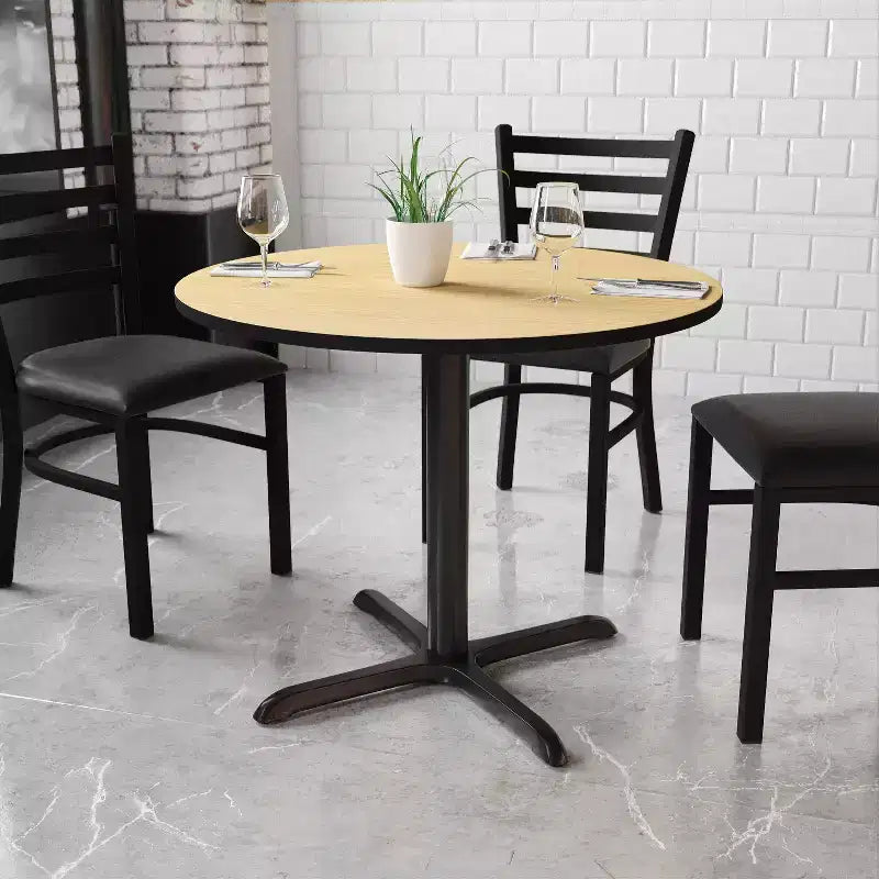 Plateau de table rond stratifié Flash Furniture de 36 po avec base de 30 po x 30 po de hauteur de table