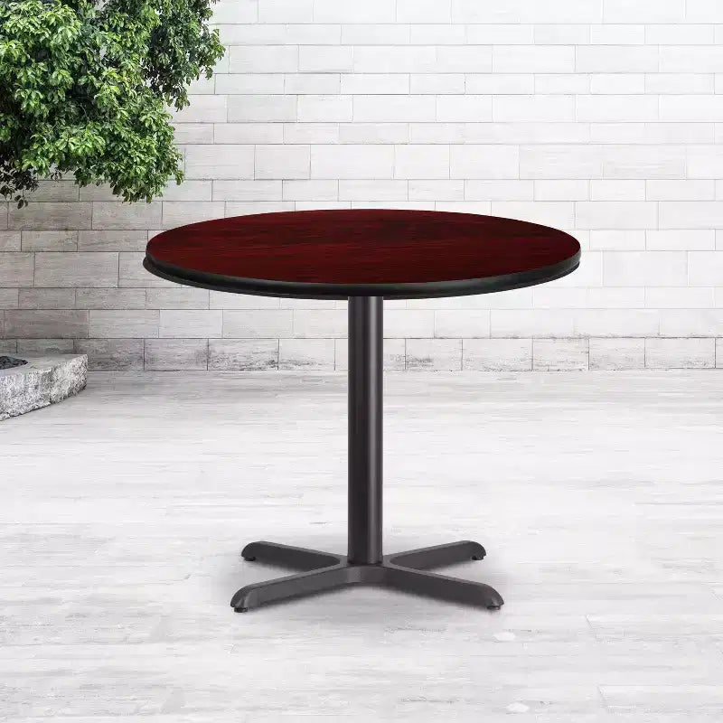 Plateau de table rond stratifié Flash Furniture de 36 po avec base de 30 po x 30 po de hauteur de table