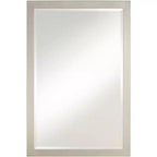 Possini Euro Design Metzeo Rectangular Vanity Wall Mirror Modern Beveled Glass Brushed Nickel Metal Frame 33 Wide for Bathroom Bedroom Home Entryway