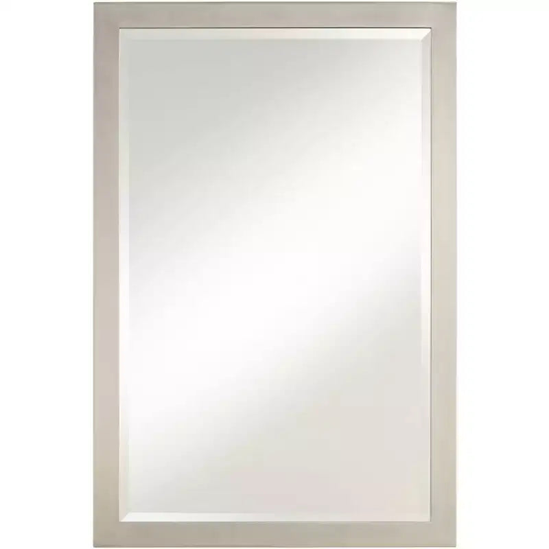 Possini Euro Design Metzeo Rectangular Vanity Wall Mirror Modern Beveled Glass Brushed Nickel Metal Frame 33 Wide for Bathroom Bedroom Home Entryway
