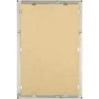 Possini Euro Design Metzeo Miroir mural de courtoisie rectangulaire moderne en verre biseauté, cadre en métal nickel brossé, 84 cm de large, pour salle de bain, chambre à coucher, entrée