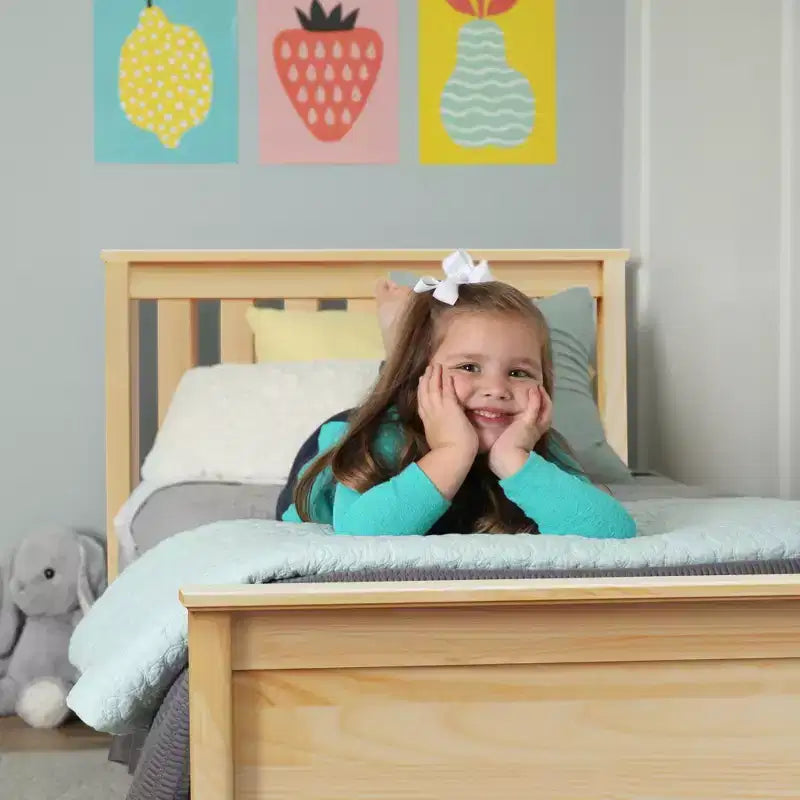 Lit jumeau Max & Lily avec lit gigogne, lit plateforme classique en bois massif avec rangement