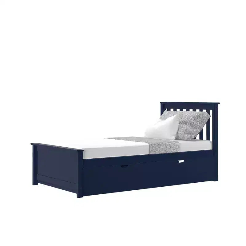 Lit jumeau Max & Lily avec lit gigogne, lit plateforme classique en bois massif avec rangement