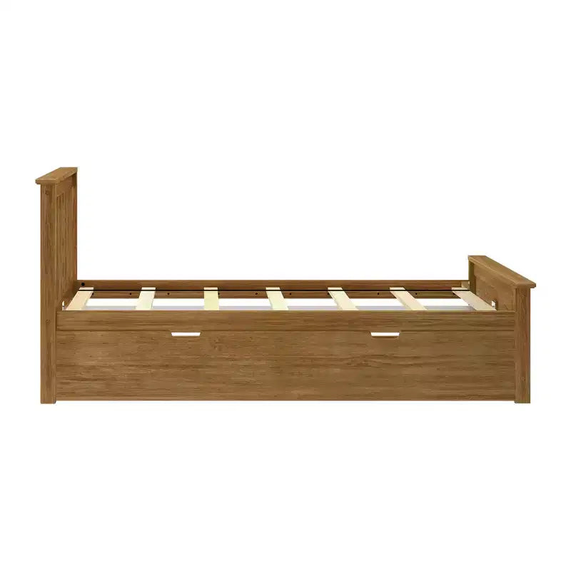 Lit jumeau Max & Lily avec lit gigogne, lit plateforme classique en bois massif avec rangement
