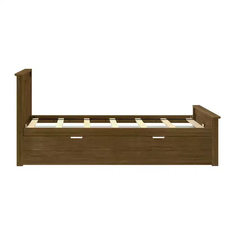 Lit jumeau Max & Lily avec lit gigogne, lit plateforme classique en bois massif avec rangement