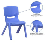 Flash Furniture Lot de 4 Chaises d'école empilables en plastique, hauteur d'assise 30,5 cm
