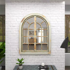 Miroir mural décoratif motif fenêtre cintrée classique de ferme 48 x 37 - Olivia & May
