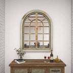 Miroir mural décoratif motif fenêtre cintrée classique de ferme 48 x 37 - Olivia & May