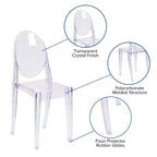 Chaise latérale Ghost Emma et Oliver en cristal transparent