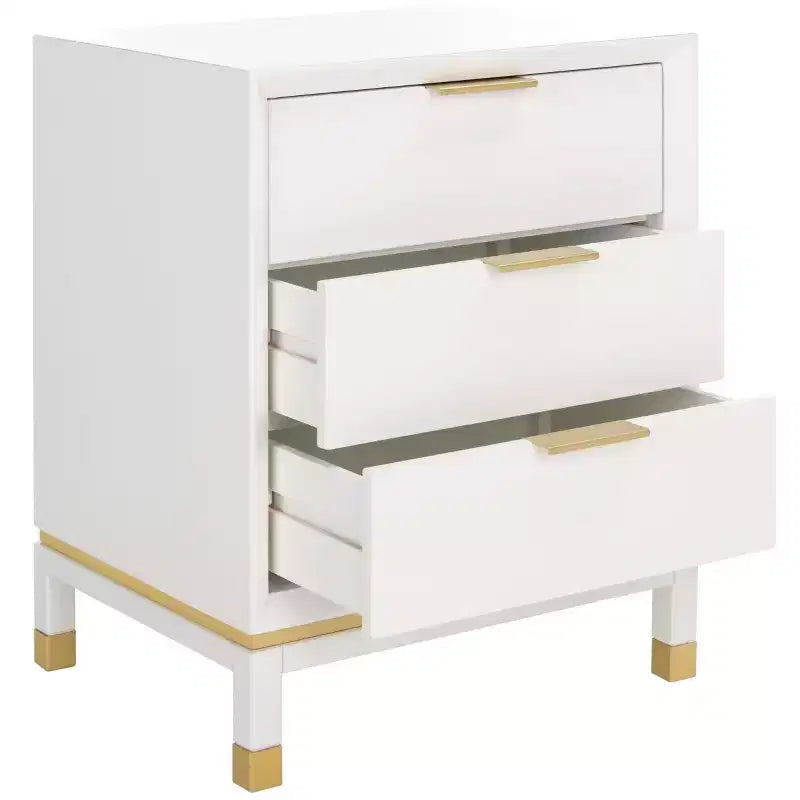 Table d'appoint à 3 tiroirs Baskin - ACC6605A - Blanc - Safavieh