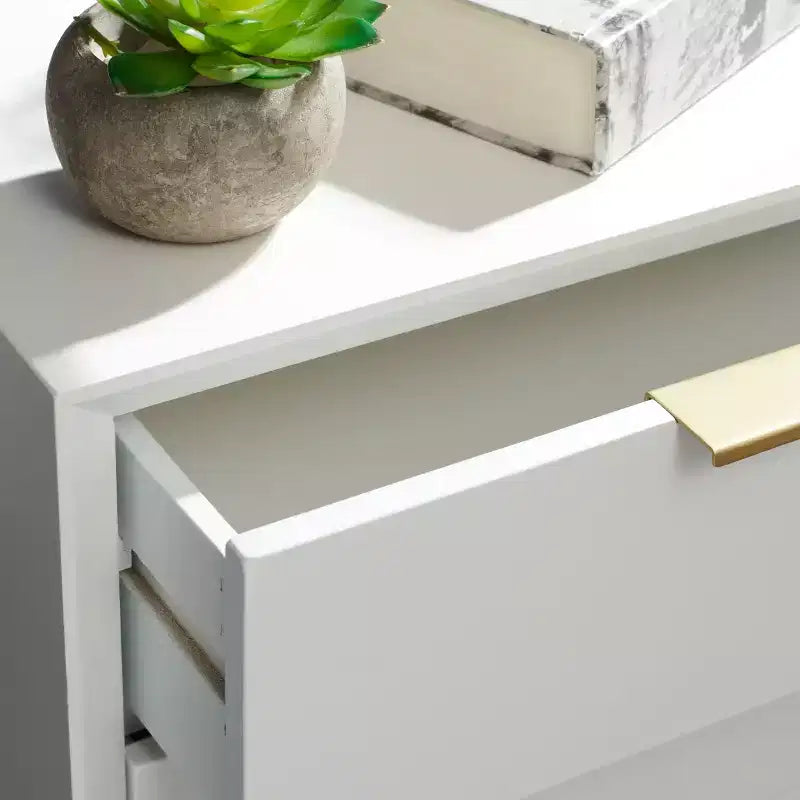 Table d'appoint à 3 tiroirs Baskin - ACC6605A - Blanc - Safavieh