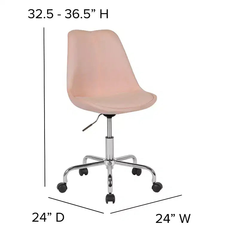 Chaise de bureau pivotante Merrick Lane avec assise pivotante réglable en hauteur, revêtement élégant