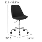 Chaise de bureau pivotante Merrick Lane avec assise pivotante réglable en hauteur, revêtement élégant