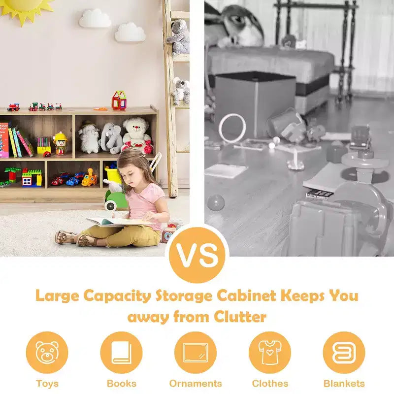 Costway Meuble de Rangement pour Enfants avec 5 Cubes, Bibliothèque, Rangement de Jouets, pour Chambres d'Enfants, Salles de Classe