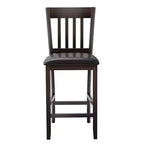 Lot de 2 tabourets de bar Costway, hauteur comptoir avec assise en cuir PU - Expresso