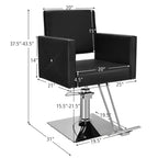 Chaise de salon Costway pour coiffeur Chaise de barbier hydraulique pivotante réglable