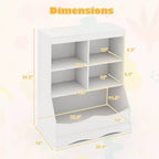 Costway Étagère multifonctionnelle à 3 niveaux pour enfants, bac de rangement pour jouets, meuble de sol gris/blanc/naturel