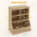 Costway Étagère multifonctionnelle à 3 niveaux pour enfants, bac de rangement pour jouets, meuble de sol gris/blanc/naturel