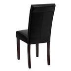 Lot de 4 chaises Parson à dossier panneau en similicuir noir Merrick Lane pour cuisine, salle à manger et plus encore