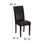 Lot de 4 chaises Parson à dossier panneau en similicuir noir Merrick Lane pour cuisine, salle à manger et plus encore