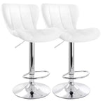 Elama 2 Piece Adjustable Faux Leather Bar Stool Set
