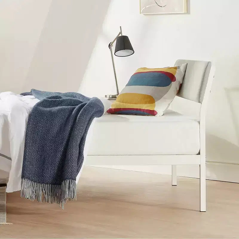 Lit plateforme Best Price Mattress Kera en métal avec tête de lit capitonnée inclinée