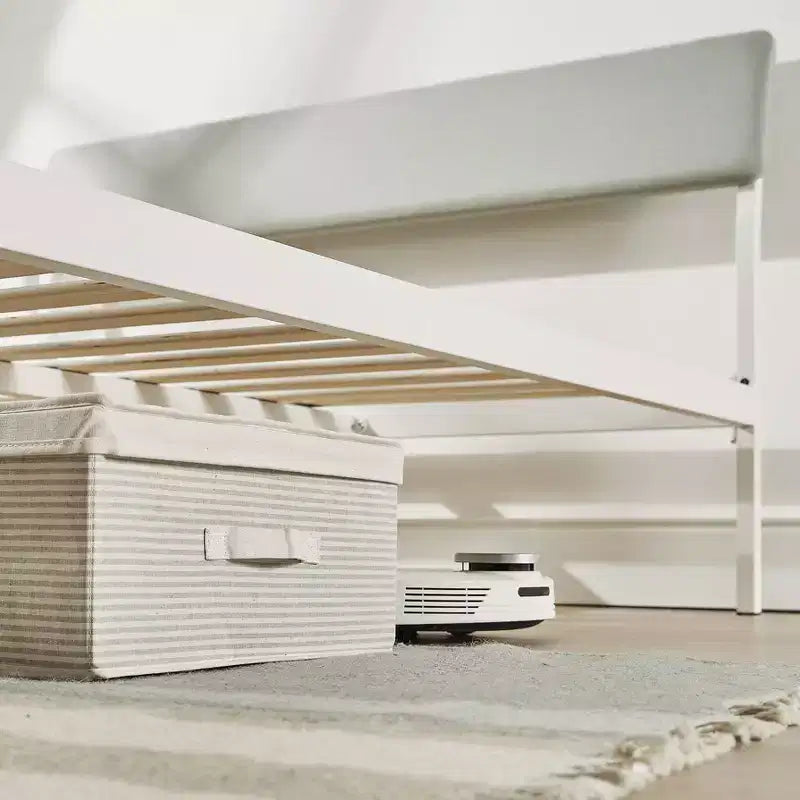 Lit plateforme Best Price Mattress Kera en métal avec tête de lit capitonnée inclinée