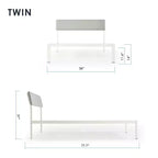 Lit plateforme Best Price Mattress Kera en métal avec tête de lit capitonnée inclinée
