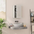 Armoire de toilette Costway avec miroir et porte réversible, organisateur de rangement