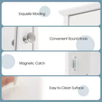 Armoire de toilette Costway avec miroir et porte réversible, organisateur de rangement