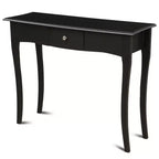 Costway Table Console en Bois Meuble d'Entrée Couloir Canapé d'Appoint Tiroir de Rangement Noir