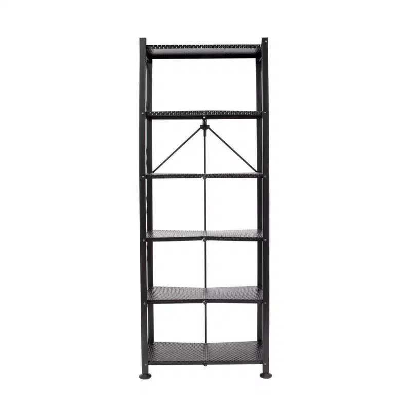 Organisateur de rangement étagère classique en acier à 6 niveaux Origami, noir (paquet de 2)