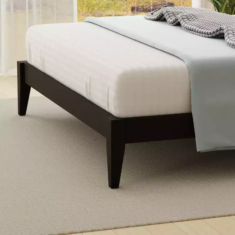 Lit plateforme en bois massif de style campagnard Glenwillow Home