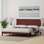 Lit plateforme en bois massif de style campagnard Glenwillow Home