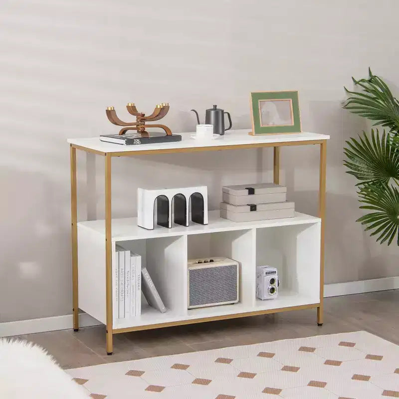 Buffet de cuisine Costway avec étagère ouverte à 3 compartiments Noir/Rustique