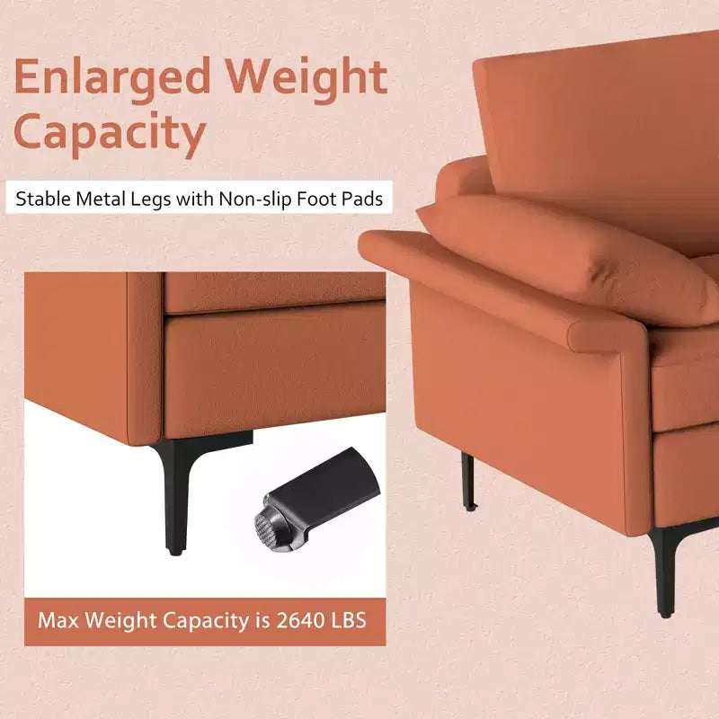 Canapé d'angle modulable moderne Costway avec méridienne réversible et 4 ports USB