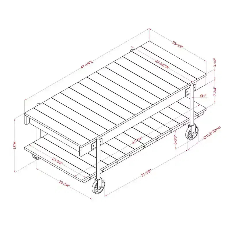 Ensemble de 2 tables basses industrielles Huntingdale - miBasics