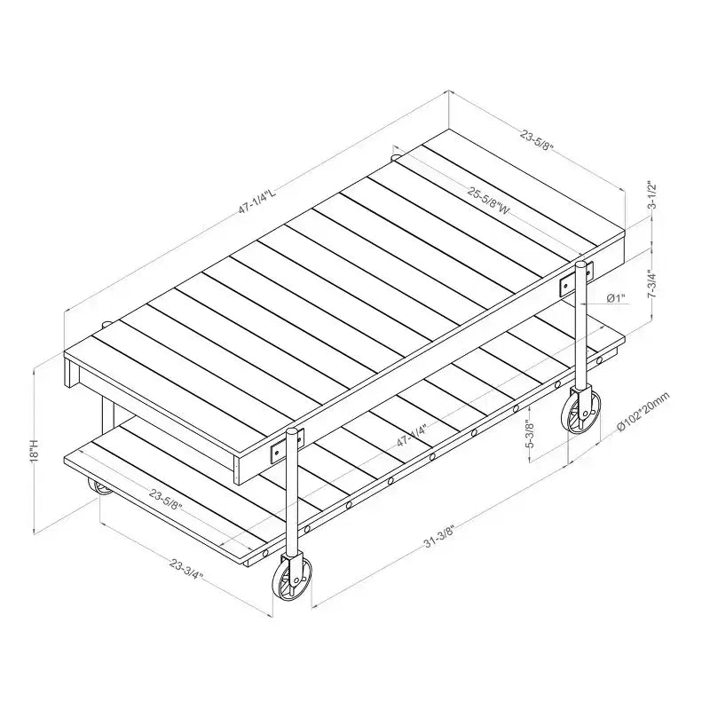Ensemble de 2 tables basses industrielles Huntingdale - miBasics