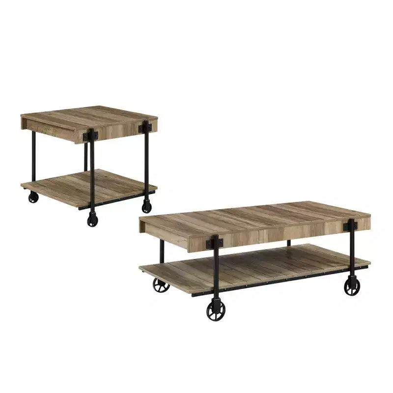 Ensemble de 2 tables basses industrielles Huntingdale - miBasics